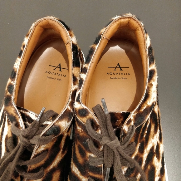 Aquatalia Leopard Print Lace-up Sneakers size 9.5 - Picture 7 of 8